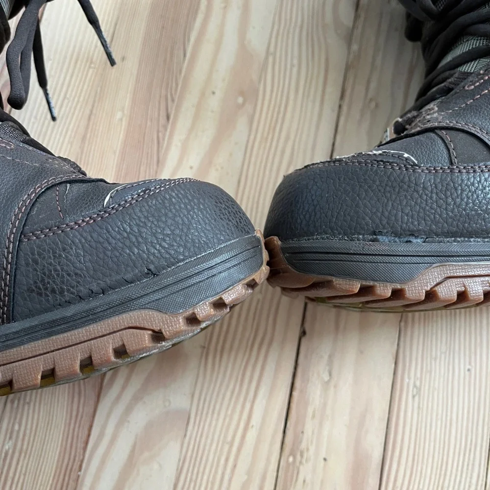 Forum Destroyer‎ Mens Snowboard Boots Size 10 Brown Plaid Lace Up Winter Sports